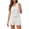 Bella Dahl Sleeveless Tie Front Top In White