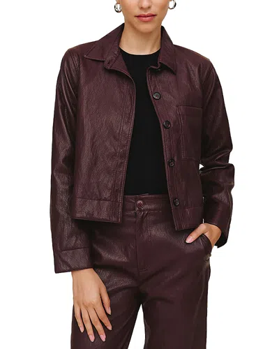 Bella Dahl Faux Leather Jacket In Burgundy