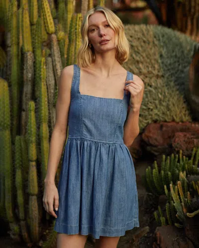 Bella Dahl Fit  And Flare Mini Dress In Blue