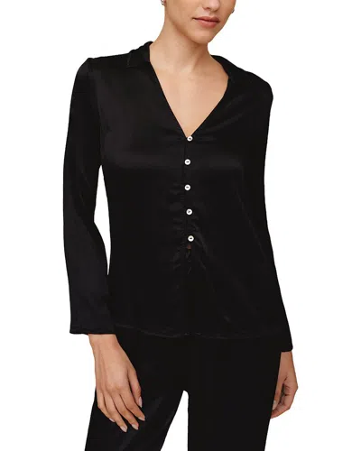 Bella Dahl Fitted Bell Sleeve Shirt In Black