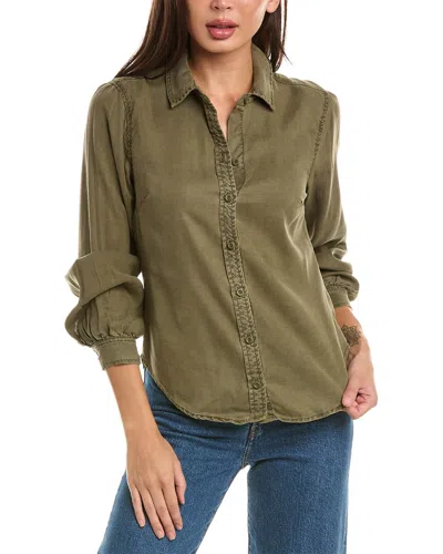 Bella Dahl Fitted Button Down In Green
