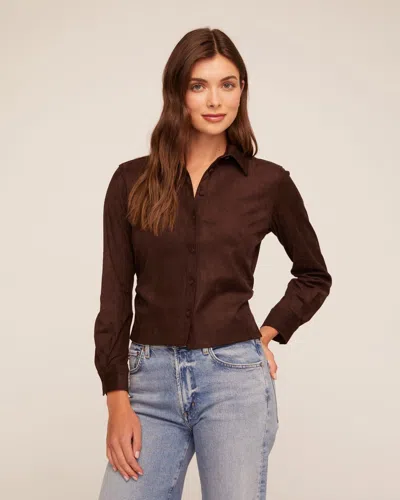 Bella Dahl Fitted Button Down In Brown