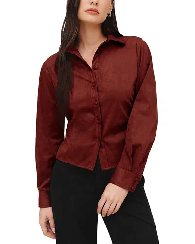 Bella Dahl Fitted Button Down Shirt In Brown