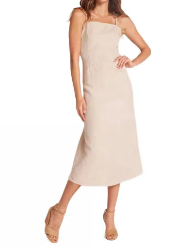 Bella Dahl Fitted Cami Midi Dress In Linen Sand In Animal Print