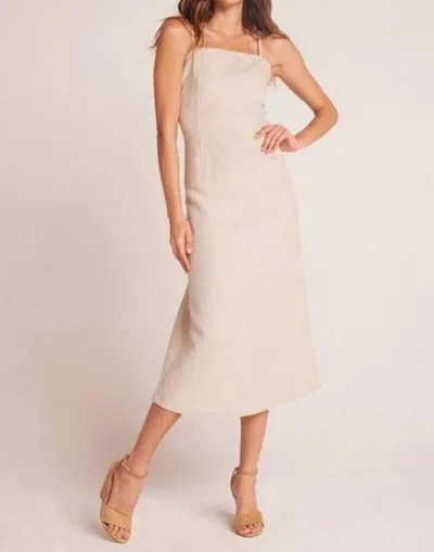 Bella Dahl Fitted Cami Midi Dress In Linen Sand In Multi