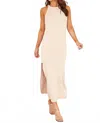 Bella Dahl Fitted Halter Midi Dress In Khaki Stone In Neutral