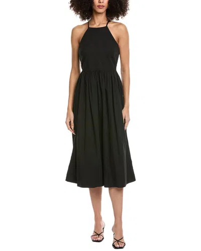 Bella Dahl Fitted Midi Halter Dress In Black