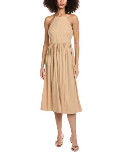 Bella Dahl Fitted Midi Halter Dress In Brown