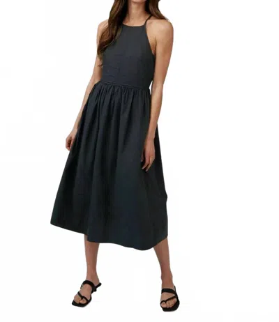 Bella Dahl Fitted Midi Halter Dress In Black