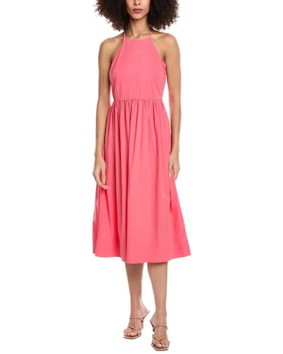 Bella Dahl Fitted Midi Halter Dress In Pink
