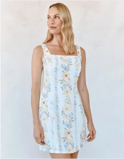 Bella Dahl Fitted Smocked Back Mini Dress In Wildflower Print In White