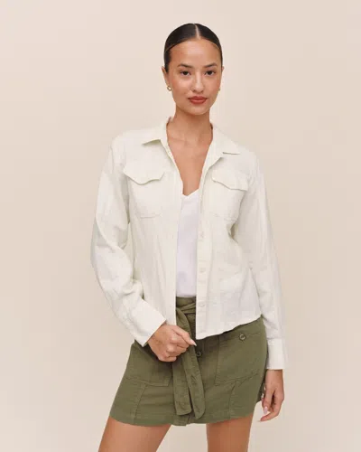 Bella Dahl Fitted Trucker Shirt In White