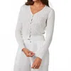 Bella Dahl Fitted V-neck Cardigan In White In Animal Print