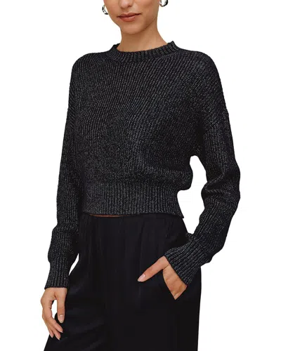 Bella Dahl Fitted Waist Alpaca & Wool-blend Sweater In Black