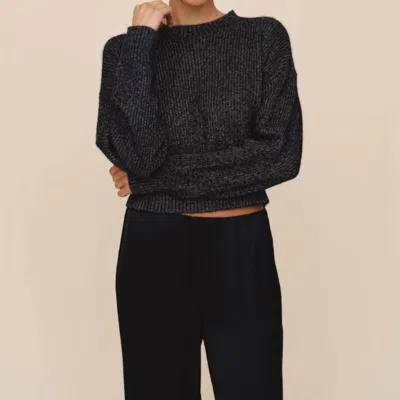 Bella Dahl Fitted Waist Sweater In Moonlight Shimmers In Black