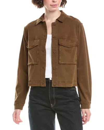 Bella Dahl Flap Pocket Jacket In Brown