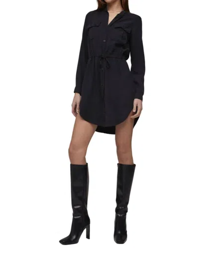 Bella Dahl Flap Pocket Shirt Dress In Black