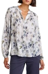 Bella Dahl Floral Print Button-up Blouse In White