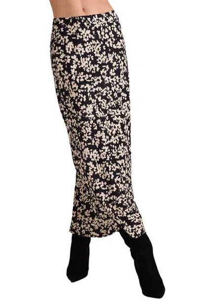 Bella Dahl Floral Side Slit Slip Skirt In Ditsy Floral Print
