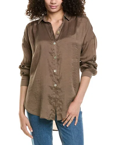 Bella Dahl Flowy Beach Shirt In Brown