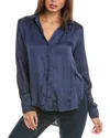 Bella Dahl Flowy Button Down Shirt In Blue Alligator Dye