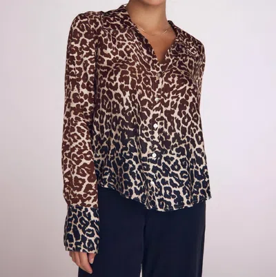 Bella Dahl Flowy Button Down Shirt In Ombre Leopard Print In Multi