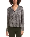 Bella Dahl Flowy Hem Button Down Shirt In Gray