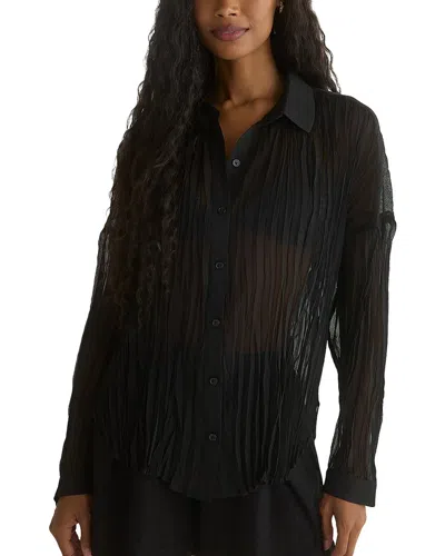 Bella Dahl Flowy Pleated Shirt In Black