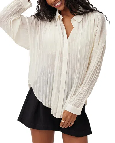 Bella Dahl Flowy Pleated Shirt In White