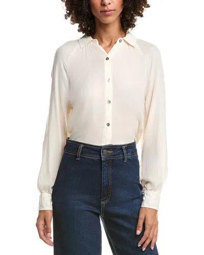 Bella Dahl Flowy Raglan Button-up Shirt In Neutral