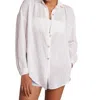 Bella Dahl Flowy Cotton Blend Button-up Shirt In White