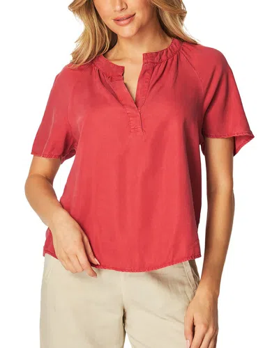 Bella Dahl Flowy Short Sleeve Pullover In Red