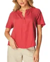 Bella Dahl Flowy Short Sleeve Pullover In Red