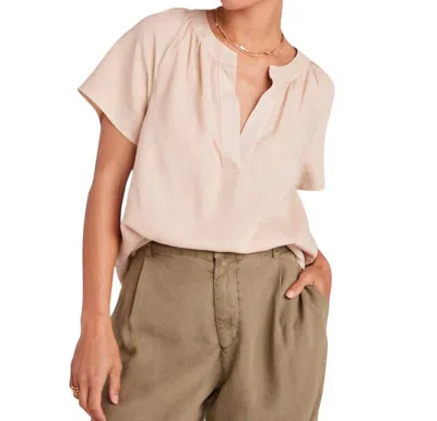 Bella Dahl Flowy Short Sleeve Pullover Top In Summer Khaki In Multi