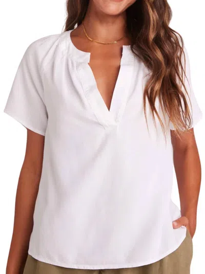 Bella Dahl Flowy Short Sleeve Pullover Top In White