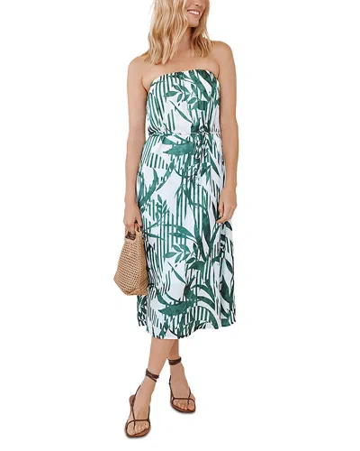 Bella Dahl Flowy Strapless Midi Dress In Blue
