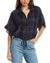 Bella Dahl Flowy Tie Waist Top In Blue