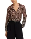 Bella Dahl Flowy Wide Collar Button Down Shirt In Multi