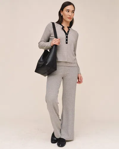 Bella Dahl Fold Over Wide Leg Pant In Gray