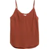 Bella Dahl Frayed Edge Camisole In Brown