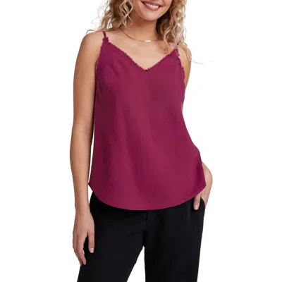 Bella Dahl Frayed Edge Camisole In Burgundy