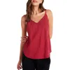 Bella Dahl Frayed Edge Camisole In Ruby Red