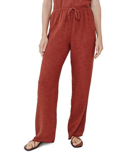 Bella Dahl Frayed Hem Beach Pants In Brown