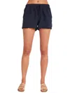 Bella Dahl Frayed Hem Pocket Shorts In Endless Sea In Multi
