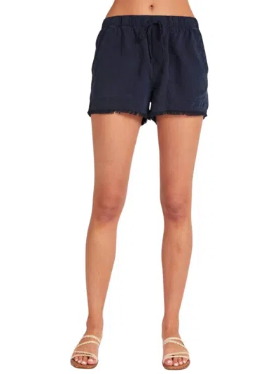 Bella Dahl Frayed Hem Pocket Shorts In Endless Sea In Multi