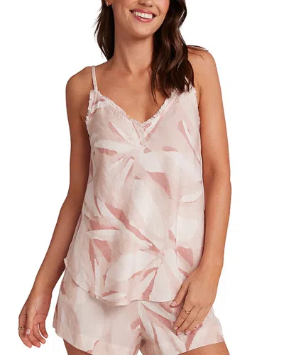 Bella Dahl Frayed Linen-blend Cami In Purple