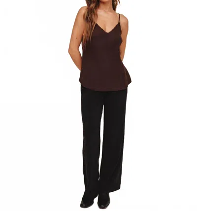 Bella Dahl Frayed Tencel Camisole In Dark Chestnut In Brown