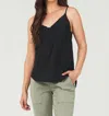 Bella Dahl Frayed Tencel Tank In Vintage Black In Black