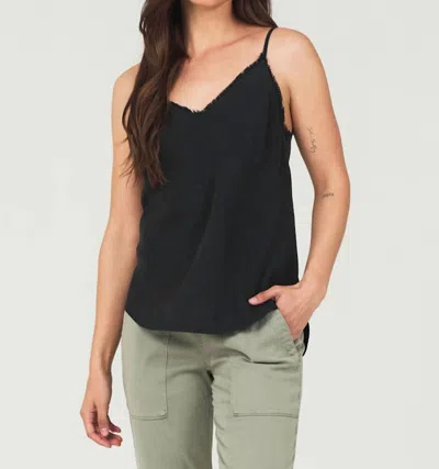 Bella Dahl Frayed Tencel Tank In Vintage Black