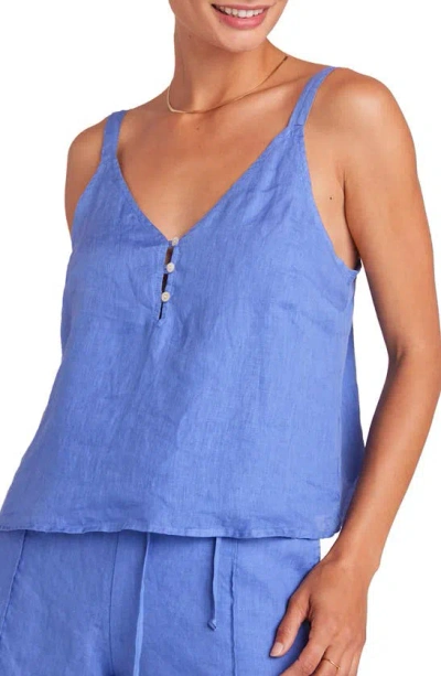 Bella Dahl Front Button Linen Camisole In Bahia Blue